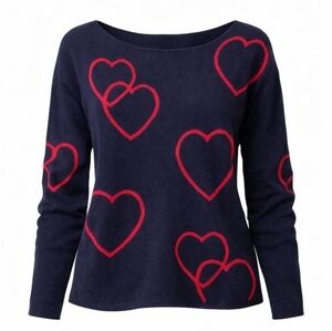 ​Philosophy Republic Navy Blue Heart Sweater | Size Medium (Fits Relaxed)